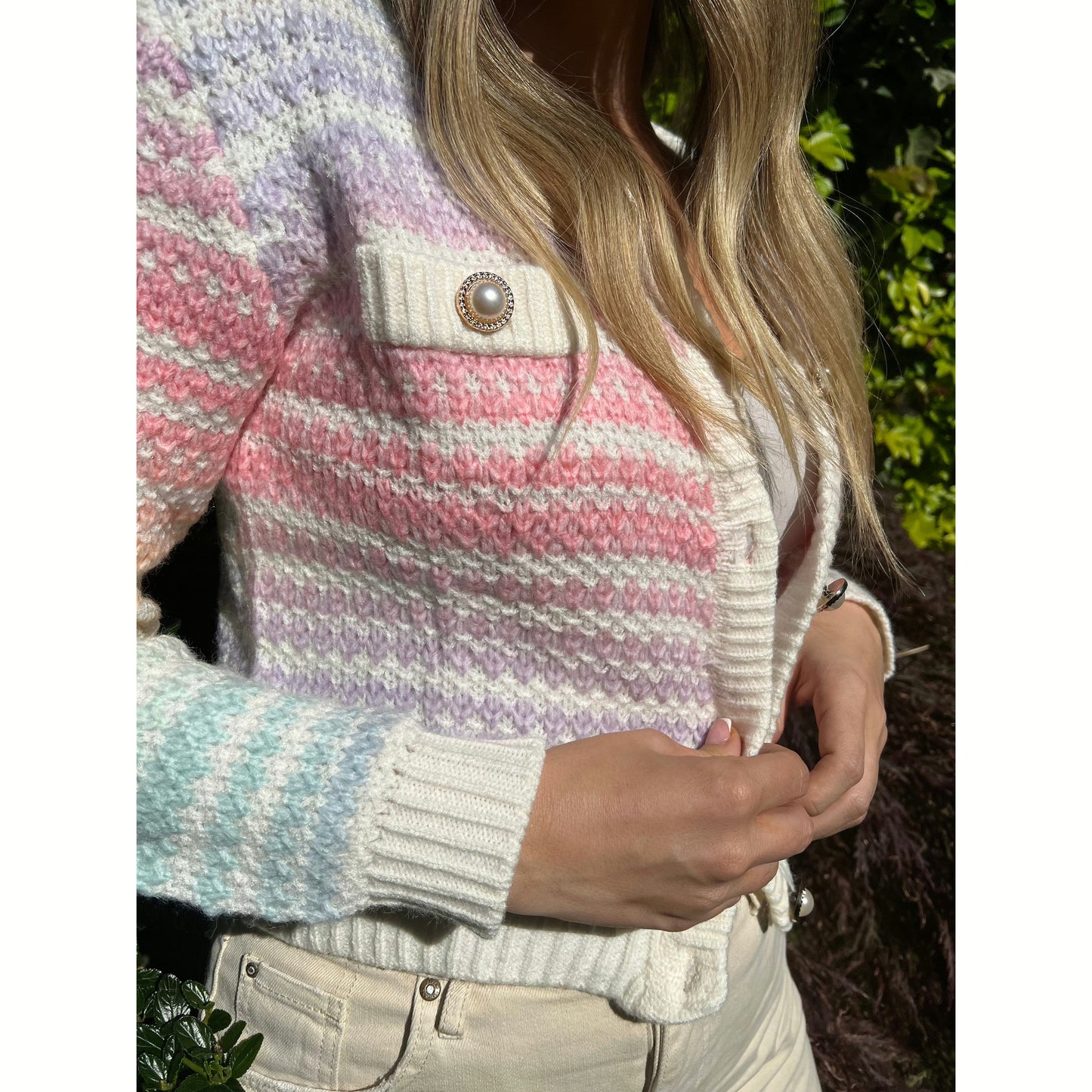 Coco pastel rainbow cardigan(FREE EXPRESS DELIVERY)