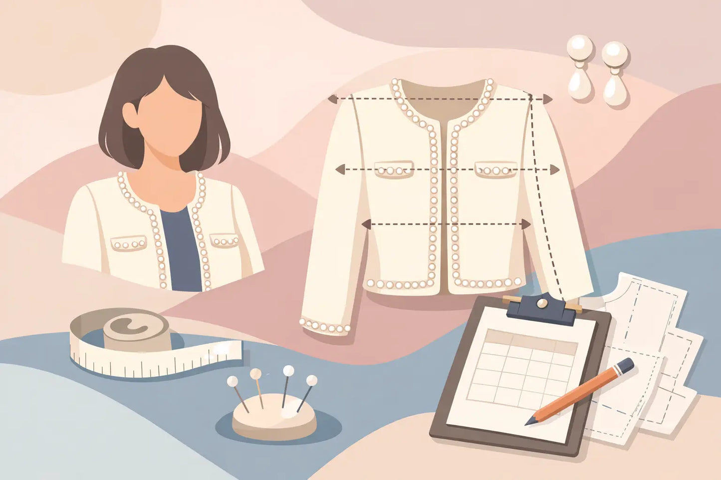 Pearl Trim Cardigan Size Guide