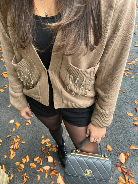 Mabel crystal drop cardigan