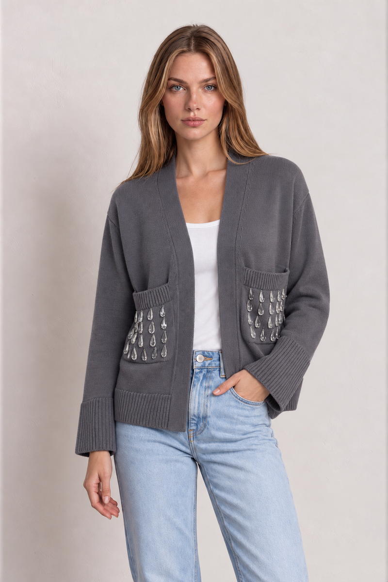 Mabel crystal drop cardigan
