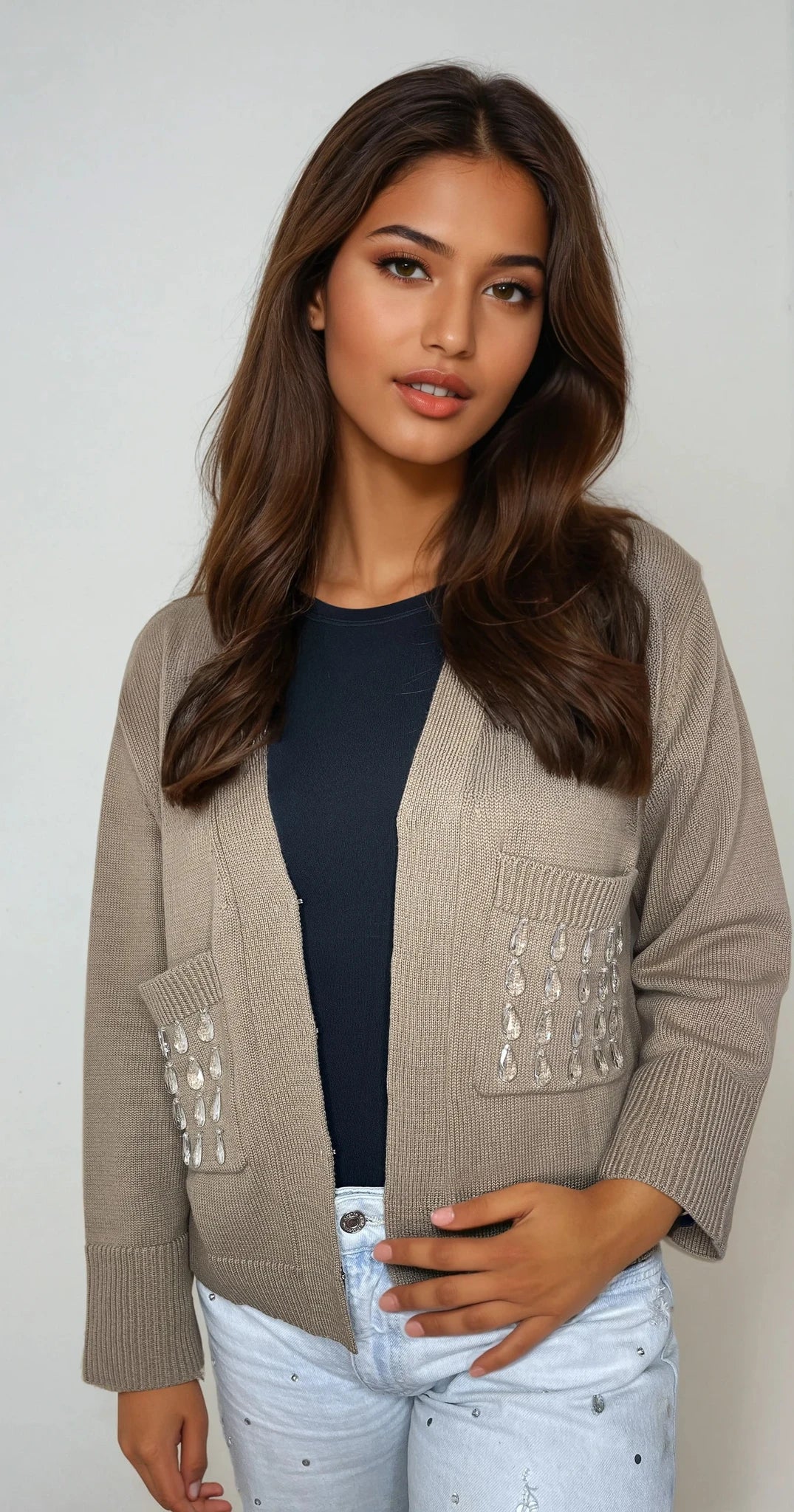 Mabel crystal drop cardigan