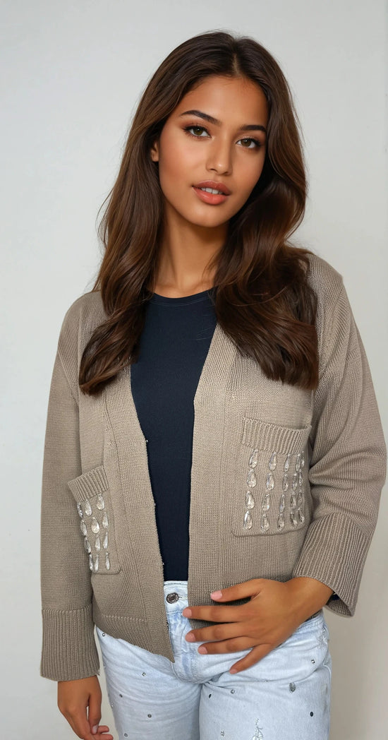 Mabel crystal drop cardigan