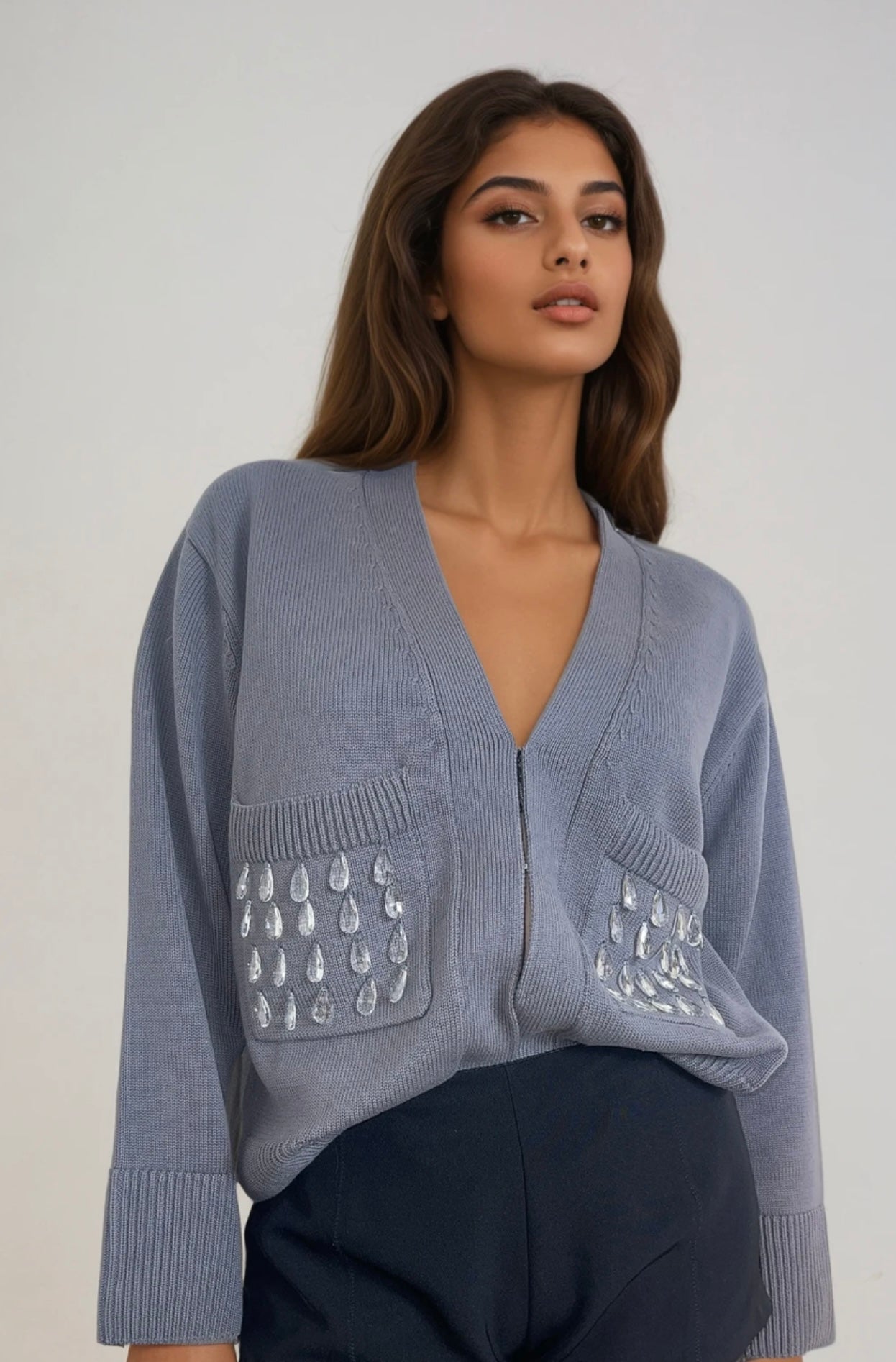 Mabel crystal drop cardigan