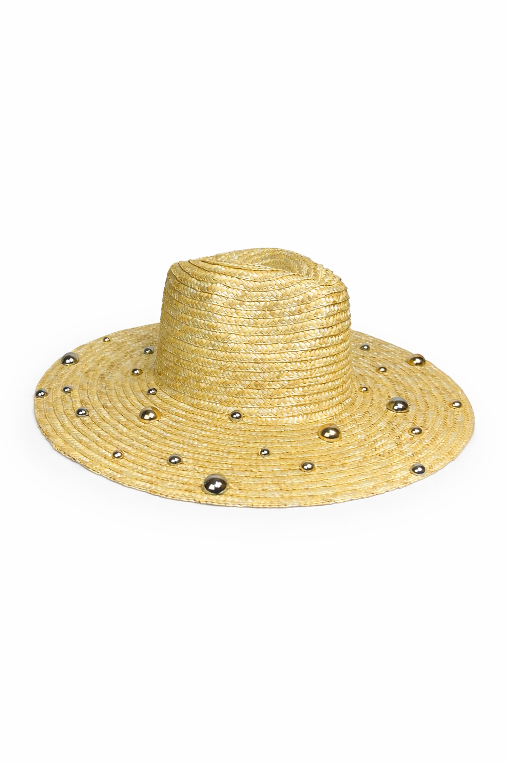 Amara mixed metal detail straw sun hat
