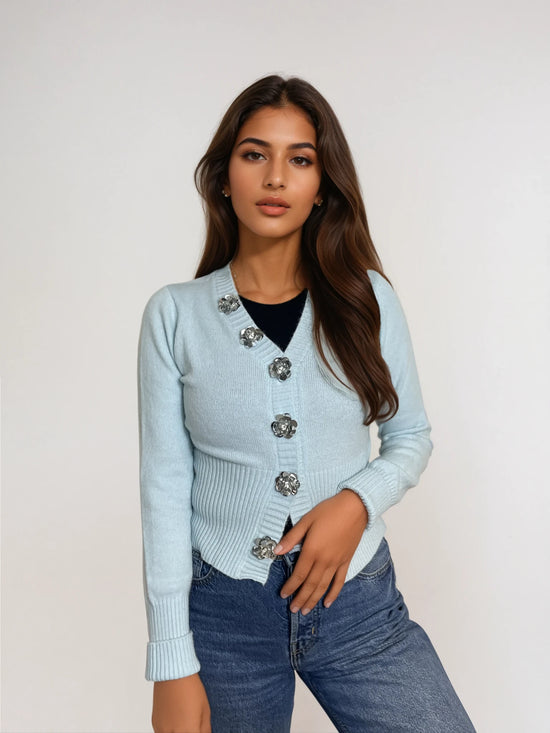 Blossom paillette sequin cardigan