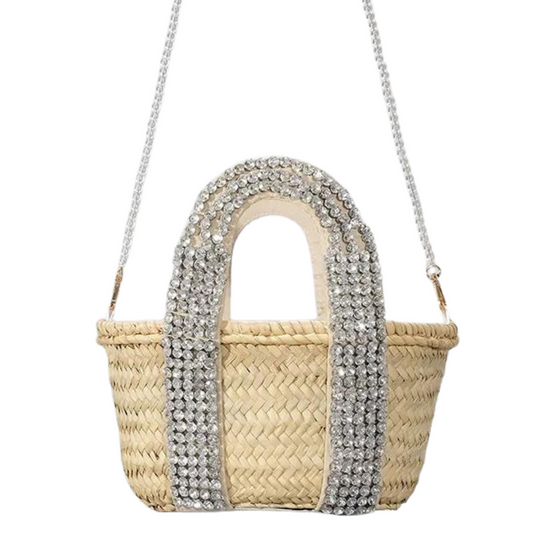 Load image into Gallery viewer, Delfina crystal handle handbag
