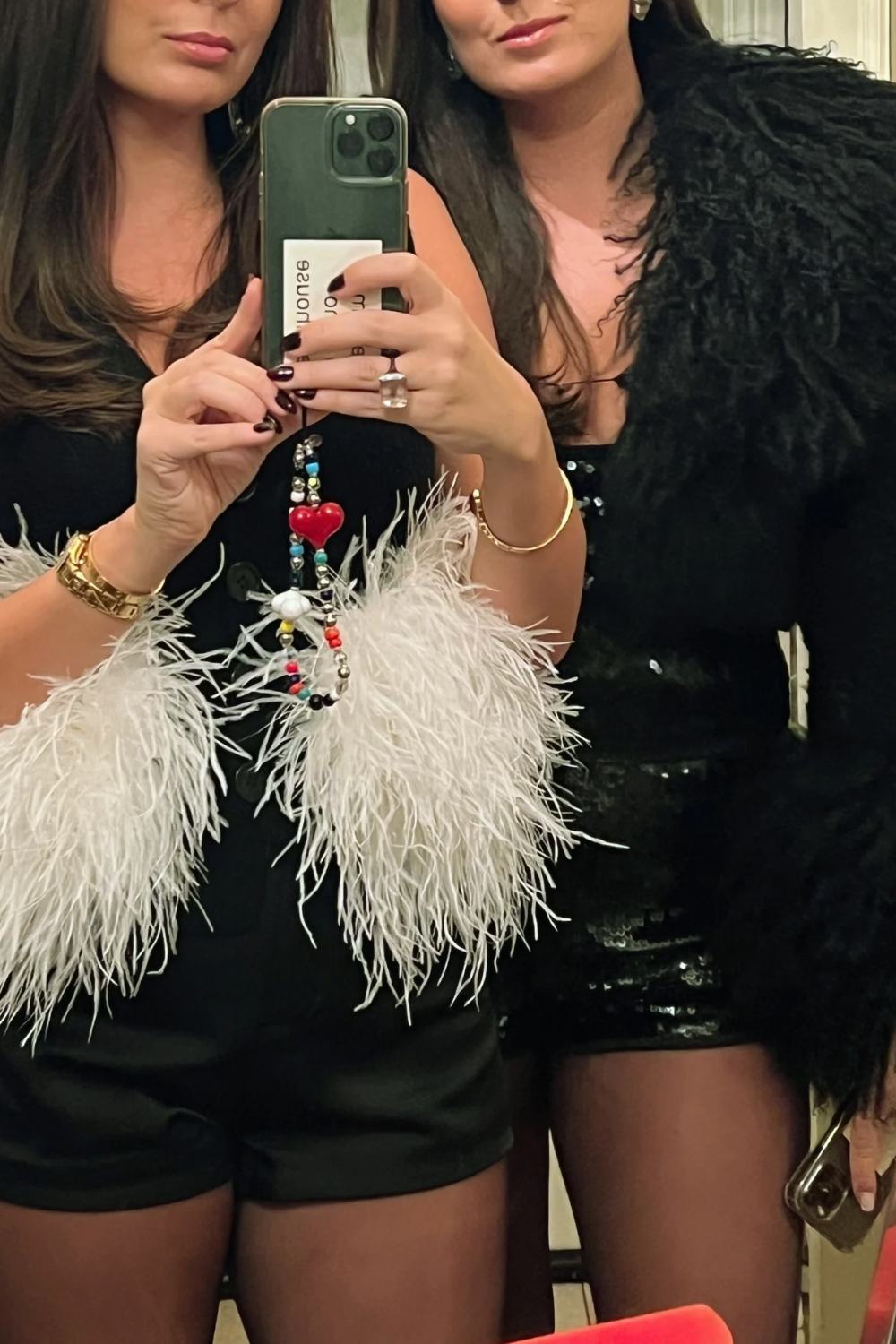 Pom ostrich feather button down vest