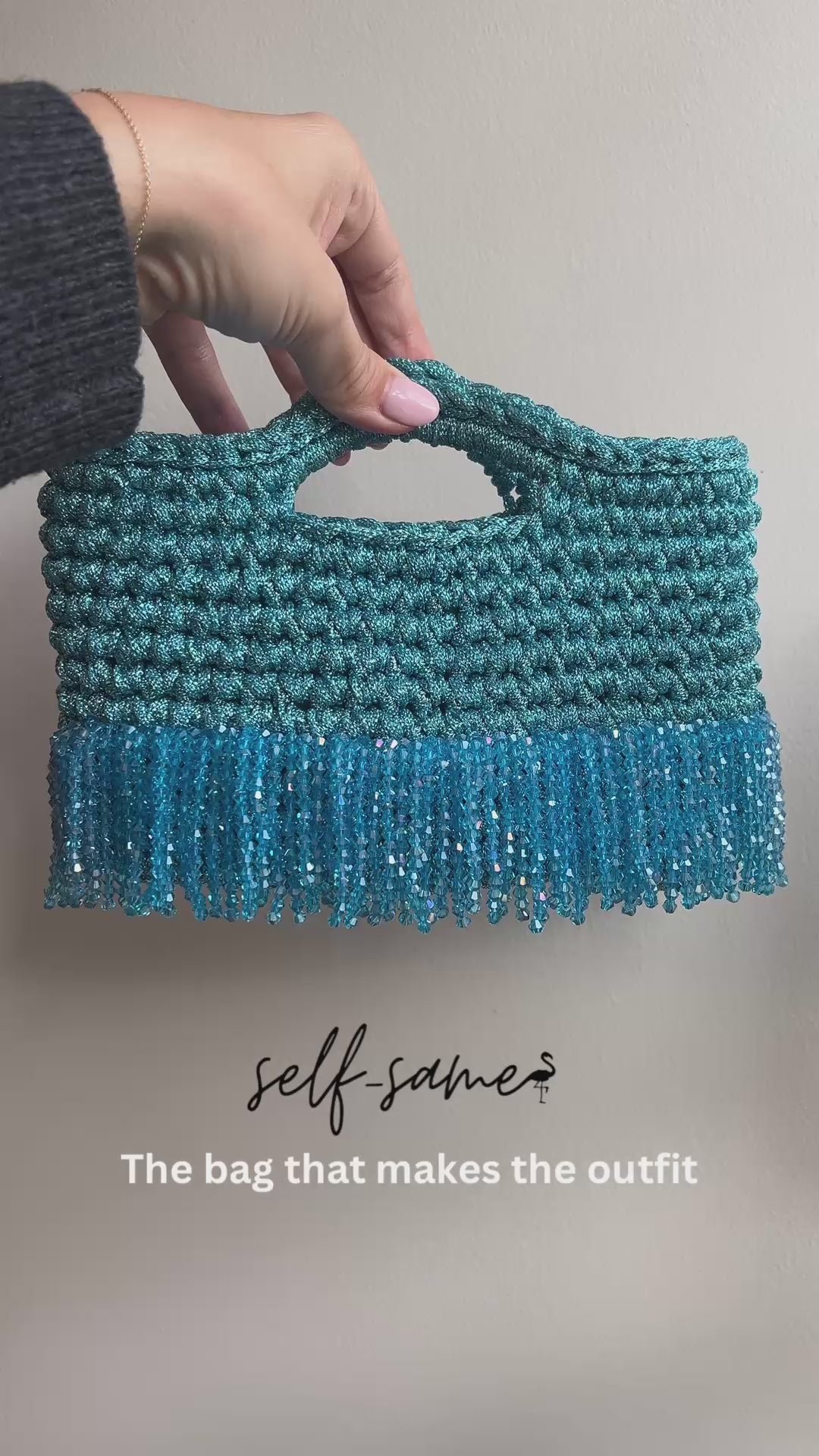 The Etta beaded bag-Mint Blue