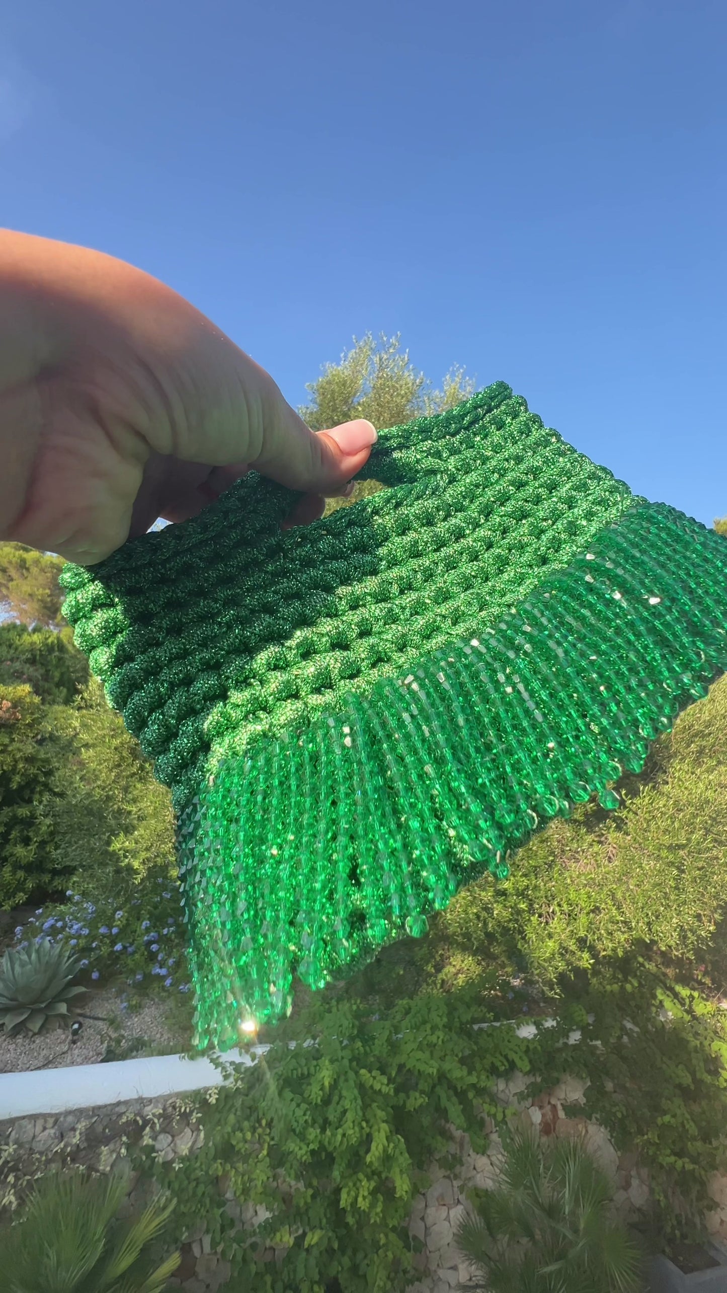 The etta beaded bag-Emerald Green