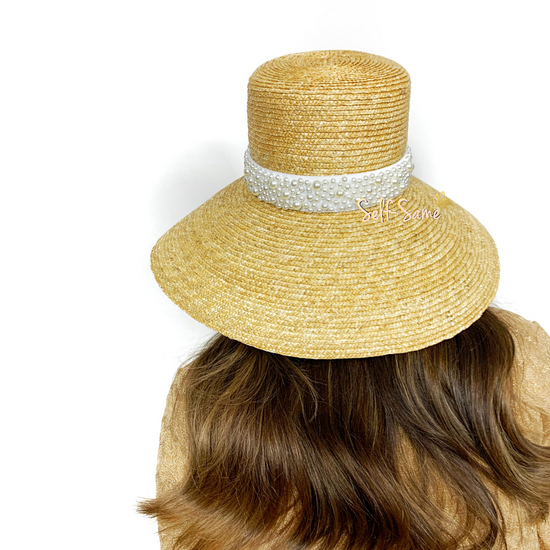 Load image into Gallery viewer, Gabriella pearl brim hat
