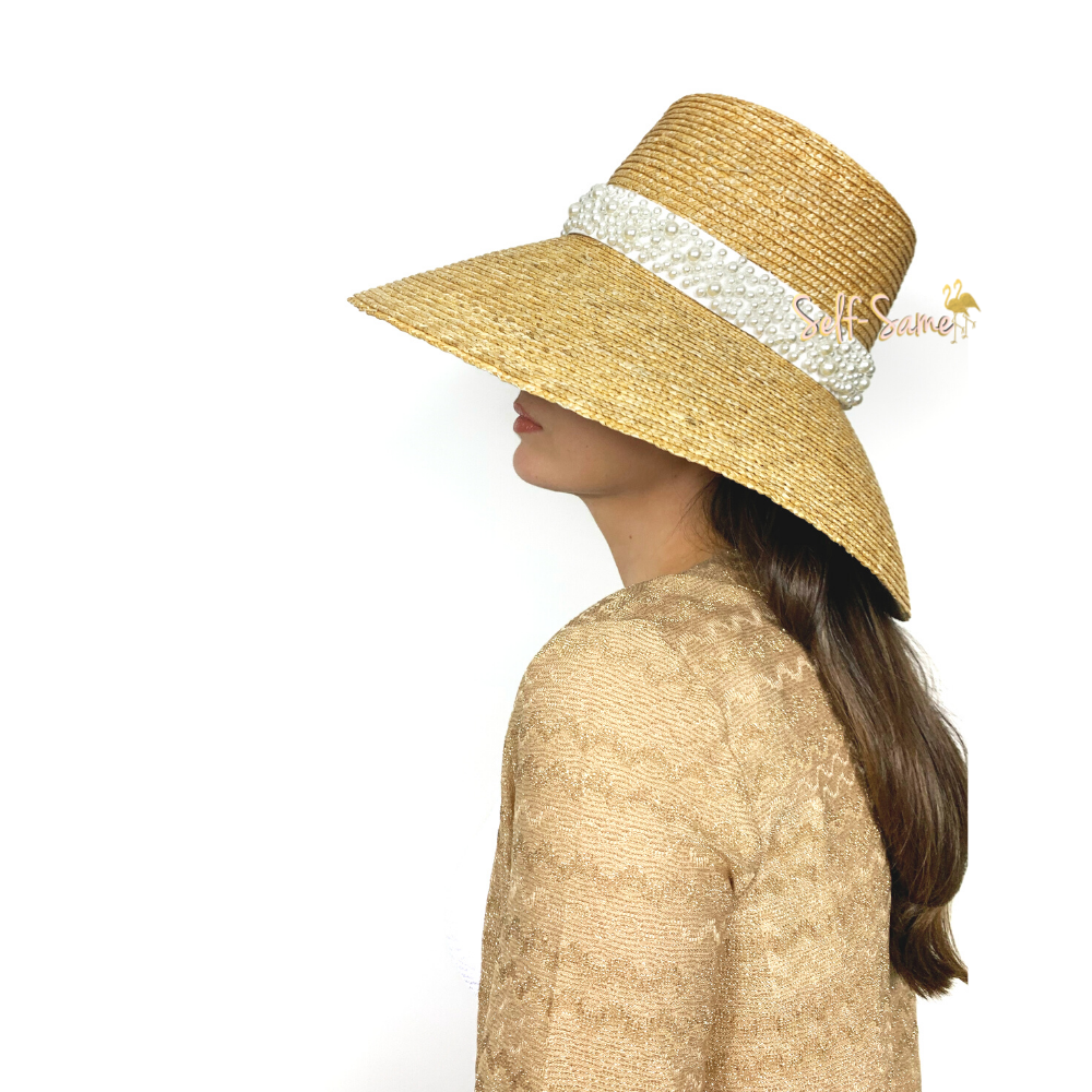 Load image into Gallery viewer, Gabriella pearl brim hat
